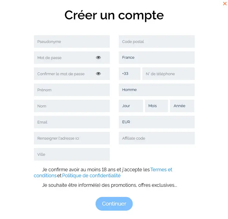 Registration process BETSTAREXCH CASINO